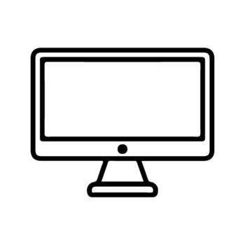 computer monitor illustration on white background. Realistic black modern thin frame display. icon illustration vector