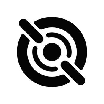 negro resumen objetivo icono con dos barras mediante el centrar en blanco antecedentes vector