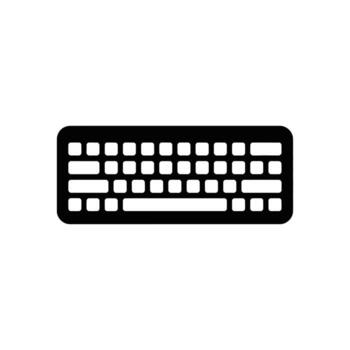 Black keyboard icon on white background for technology and input designs vector