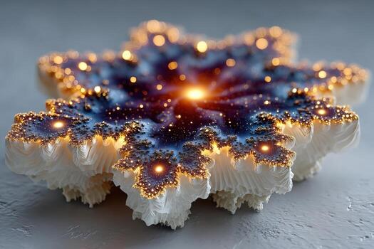 Fractal patterns with glowing edges create a mesmerizing visual display photo