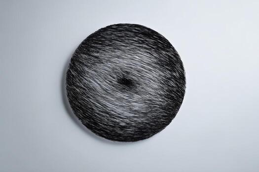 Large circular shape filled with intricate textures and patterns creating visual depth photo