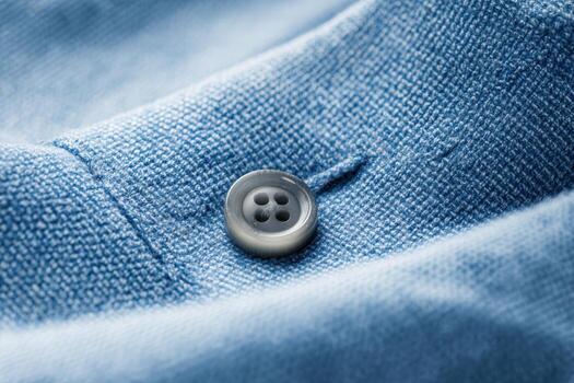 Close-up view of oxford shirt fabric texture with a button detail photo