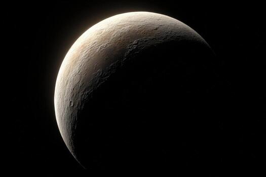 View of a distant planet captured by a space probe in high detail photo