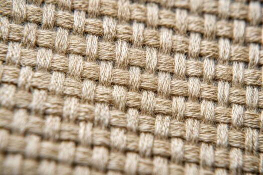 Close view of linen weave showcasing intricate patterns and textures of a soft bedsheet fabric photo