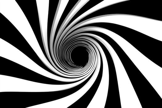 A swirling, black and white tunnel vortex, appearing to suck viewers into a deep abyss photo
