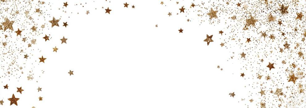Brown stars in a scattered arrangement on a white background, creating an arc effect photo