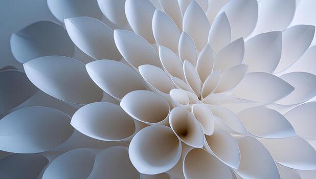 Close-up view of a paper flower with layered petals, soft lighting, and a gradient background photo