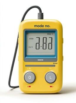 Portable yellow digital meter with a cable photo