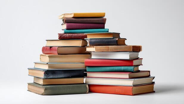 A stack of various vintage books photo