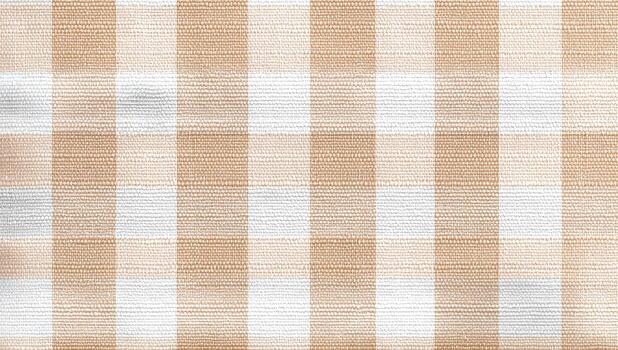 Beige and white checked fabric texture photo