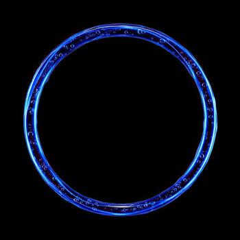 azul brillante circular marco en negro foto