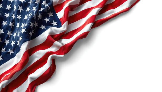 American flag, draped, waving, corner view photo