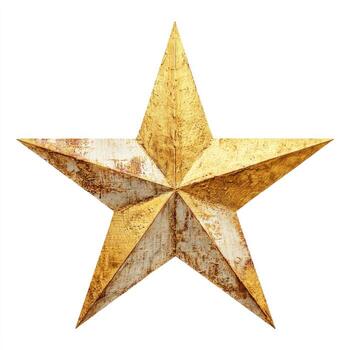 Gold star with rustic, weathered effect photo