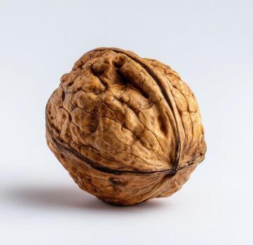 Single walnut, light brown, textured shell, slightly angled photo
