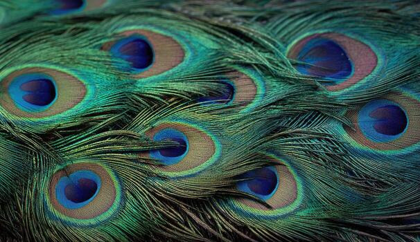 Close-up peacock feather detail photo