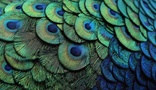 Close-up peacock feather texture photo