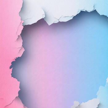 Ripped paper revealing a soft gradient of pink and blue. The torn edges add texture photo