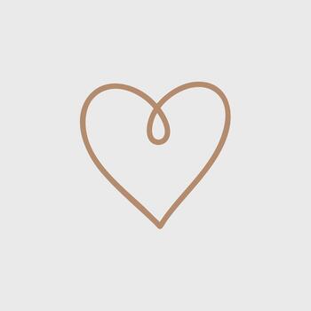 Close-up of a heart-shaped paperclip with a smooth, minimalist design on a plain , symbolizing love and connection vector