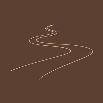 minimalista devanado camino en un sólido marrón enfatizando sencillez y resumen diseño elementos vector