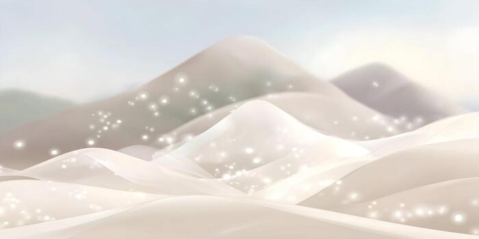 Soft shimmering abstract hills with gentle curves and sparkling light create a serene and elegant background photo