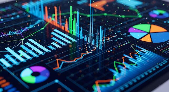 Complex business data analytics dashboard interface photo