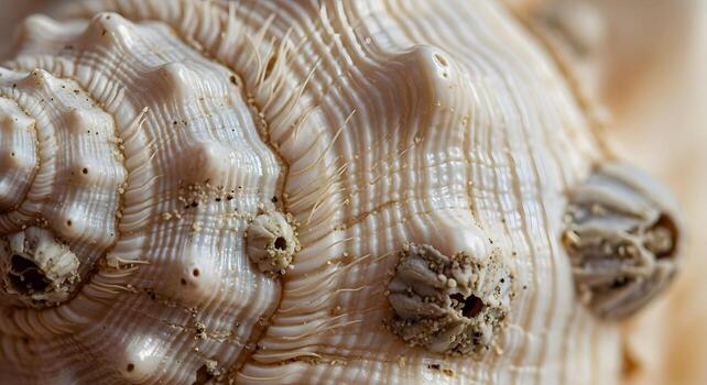 Macro texture of a seashell with barnacles photo
