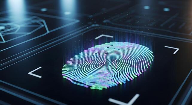 Digital fingerprint scan for security access photo