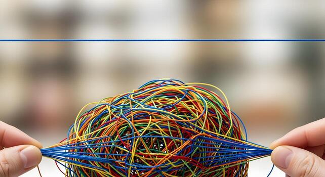 Untangling a complex problem into a simple solution photo