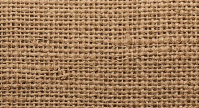 Close up texture of woven natural fiber material with visible threads and rough surface detail photo
