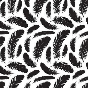 negro plumas modelo en transparente antecedentes decorativo diseño vector