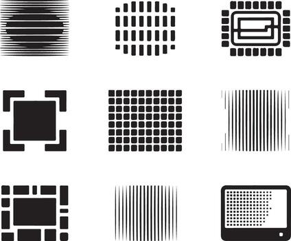 Abstract Pattern Icon Set on Transparent Background vector