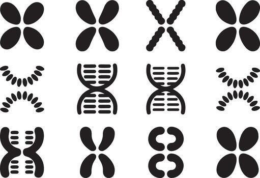 Collection of Molecular Structure Pattern Icons on Transparent Background vector