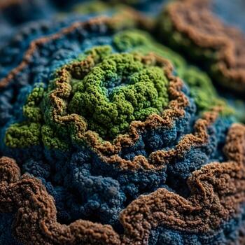 Vivid Macro Biomaterial Masterpiece A Captivating Close-Up of Textured Organic Elegance with Vibrant Colors, Subtle Lighting, and Modern Design Aesthetics photo