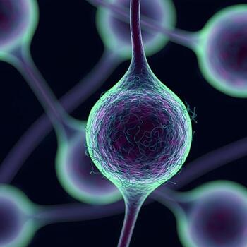 Futuristic Elegance in Microcosmic Connections Vibrant Organic Synapse Structures with Intricate Textures, Flowing Curves, and Natural Detailing Under Macro Lens photo