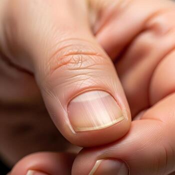 Macro Portrait of a Human Thumb A Detailed Exploration of Its Intricate Natural Texture, Lines, and Soft, Diffused Light Illumination. photo