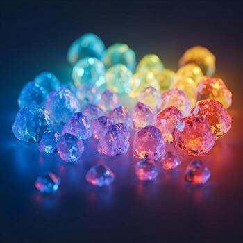 A Microcosmic Spectrum Luminous Nanoparticles Unveil an Artistic Harmony of Delicate Textures and Vibrant Gradients on an Immaculate, Pristine Surface photo