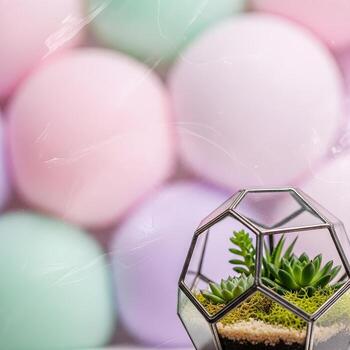 Mesmerizing Macro Portrait Pastel Miniature with Dreamy Vibrant Bokeh and Intricate Textures, Evoking an Upscale, Whimsical, Artistic World of Magic photo