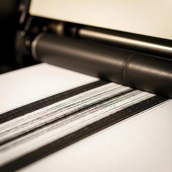 Macro Study of Toner Marks and Roller Textures Revealing Vintage Xerox Machine Components Under Soft Lighting in an Industrial Aesthetic photo