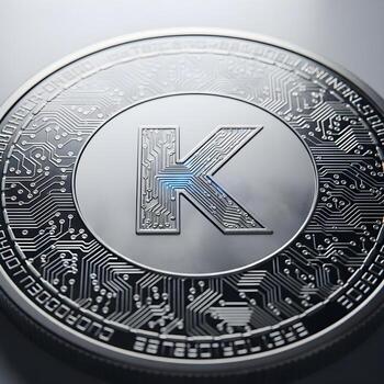 Futuristic Kryptoobject Ultra Macro Capture of a Metallic Cryptocurrency Coin with Intricate Engravings, Reflective, Smooth Textures and Minimalist Background Masterpiece. photo