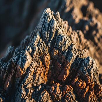 macro de cerca revela dentado pico rocoso textura con intrincado áspero superficies suave natural ligero desvela equilibrado detalles y exclusivo color transiciones foto