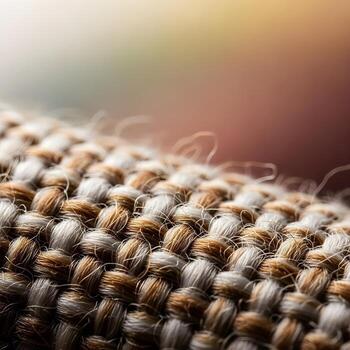 Exquisitely Captured Macro Photography Capturing Detailed Woven Cloth Patterns With Natural Light, Emphasized Thread Intricacies, and a Warm Minimalist Backdrop photo