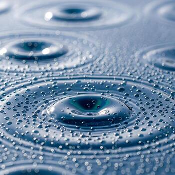 Macro Enchantment A Vivid Display of Glistening Wave Textures, with Shimmering Dewdrops, Soft Reflections, and Intricate, Mesmerizing Liquid Ripples Captured. photo