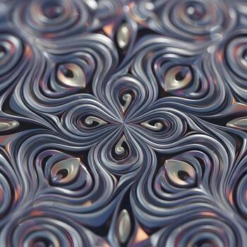 A Mesmerizing Dance of Iridescent, Swirling Textures and Gentle Soft Bokeh Highlights in a Refined Minimalist Setting, Evoking Kaleidoscopic Dreams photo