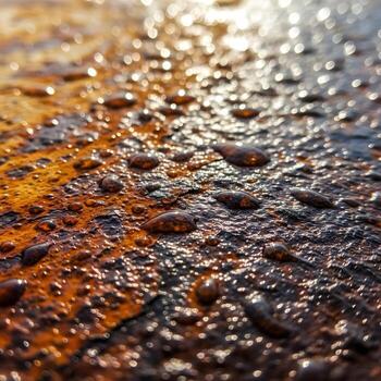 Breathtaking Up-Close Macro Study of Weathered Rusted Metallic Surfaces, Emphasizing Intricate Organic Textures, Rich Gradients, and Subtle Ambient Daylight Details. photo