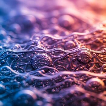 Ultra-Close Macro Exploration of Luminous Fluid Dynamics A Mesmerizing Showcase of Shimmering Microscopic Flux in Ethereal, Enigmatic Gradient Light Details photo