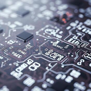 Intricate Alien Micro Circuit Board A Macro Exploration of Luminous, Futuristic Textures Merging Delicate Details and Advanced Xenomicroplex Technological Innovation photo