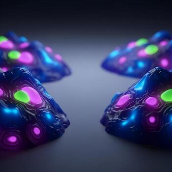 A Macro Exploration of Xenotransplantative Textures Vibrant Patterns, Soft Luminescent Hues, and Minimal Gradients Create a Stunning Enigmatic Visual Symphony photo