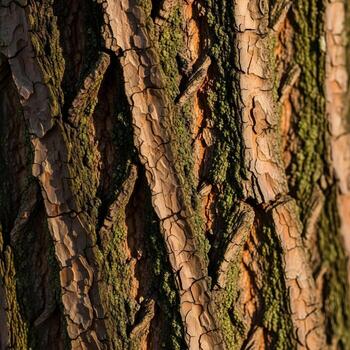 macro exploración de madera salvaje ladrar un encantador viaje mediante cautivador intrincado grano patrones, natural tonos, y suave ambiente Mañana esplendor. foto