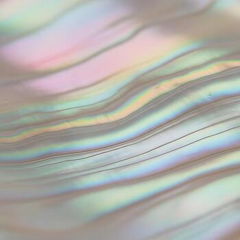 Masterfully Elegant Macro Capture of the Iridescent, Layered Mother-of-Pearl Nacre Texture in Soft Studio Light, Exuding Minimalist Refinement and Artisan Sophistication photo