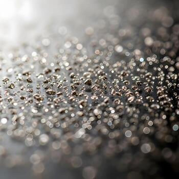 Intricate Macro Capture of Glimmering Dust on a Smooth Reflective Surface A Symphony of Ambient Light, Detailed Texture, and Subtle Brilliance photo